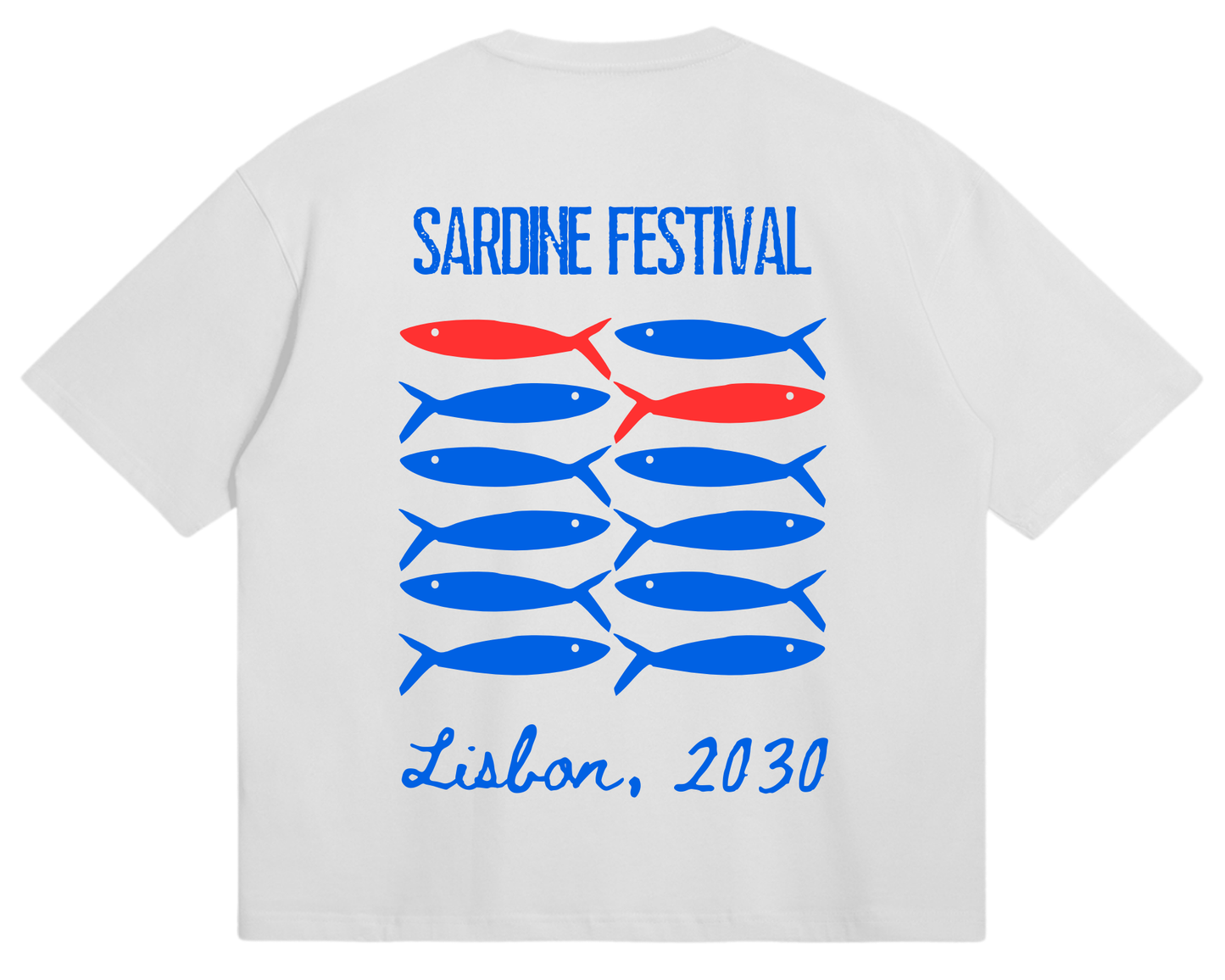 SARDINE FESTIVAL TEE IN WHITE