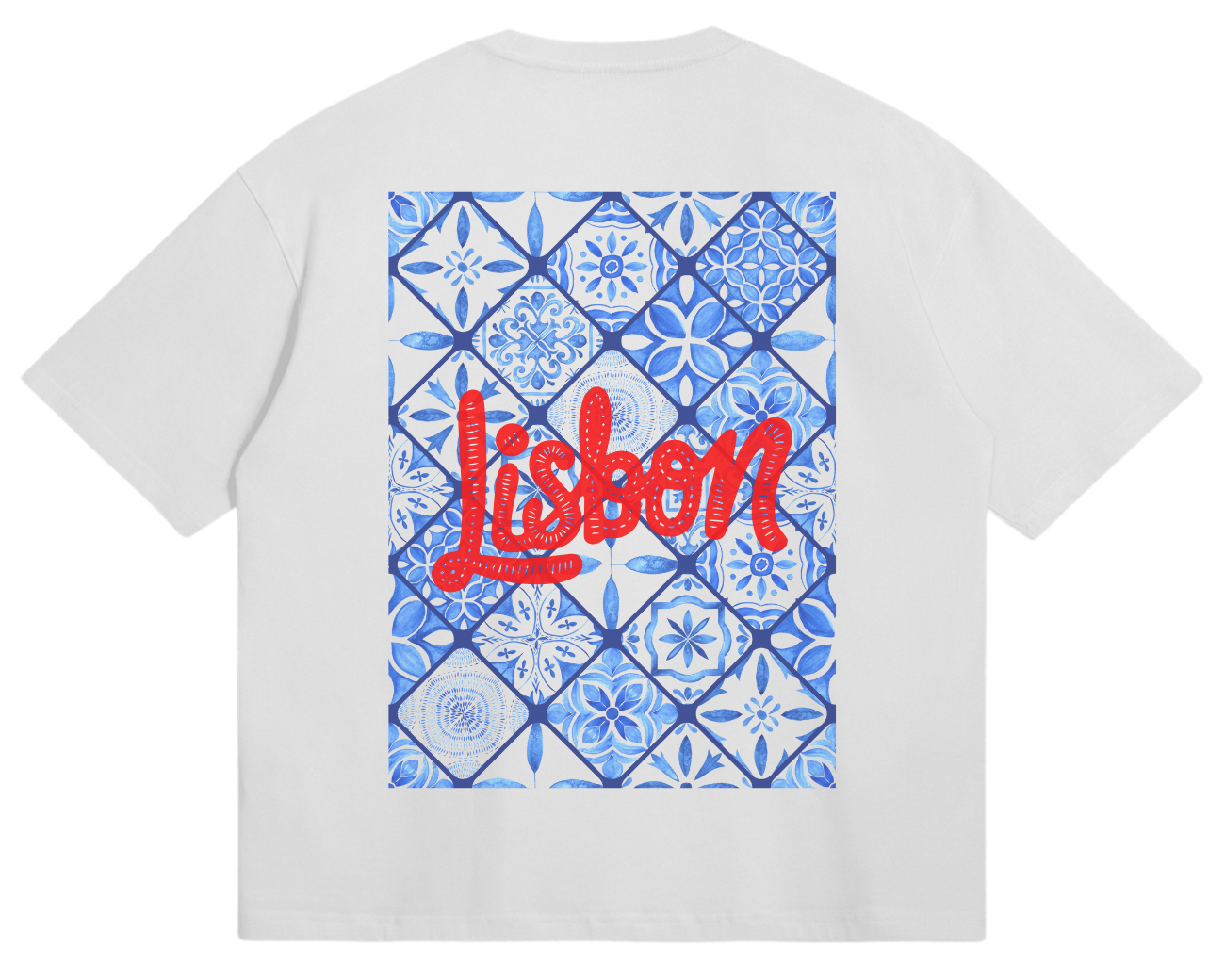 Lisbon Tile Tee in White