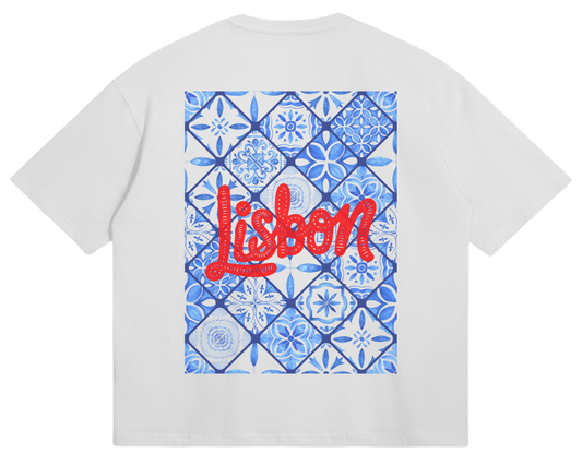 Lisbon Tile Tee in White