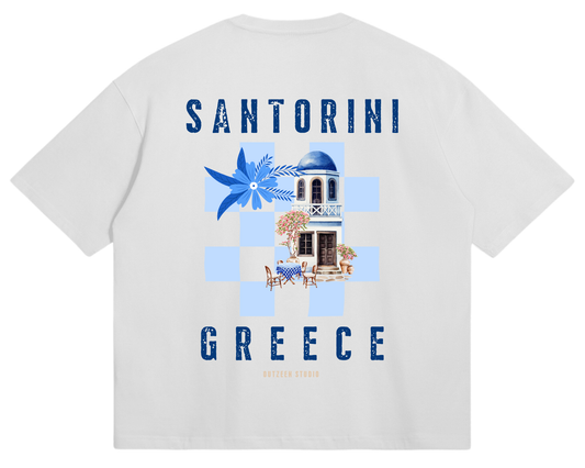 SANTORINI GREECE TEE IN WHITE