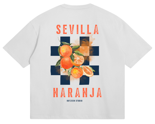 SEVILLA NARANJA TEE IN WHITE