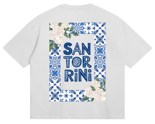 SANTORINI TILE TEE IN WHITE