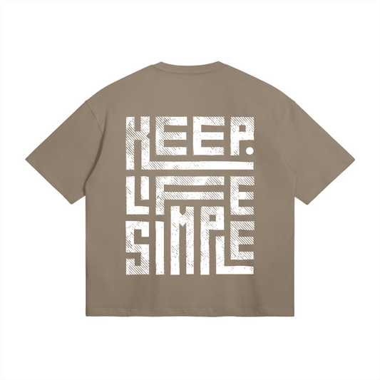 KEEP LIFE SIMPLE TEE IN MEDIUM BEIGE
